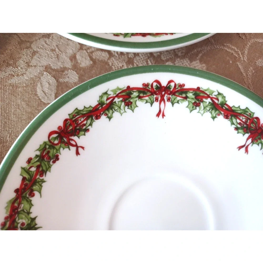 Christopher Radko Traditions Holiday Christmas Celebrations 4 Cup & Saucer Sets